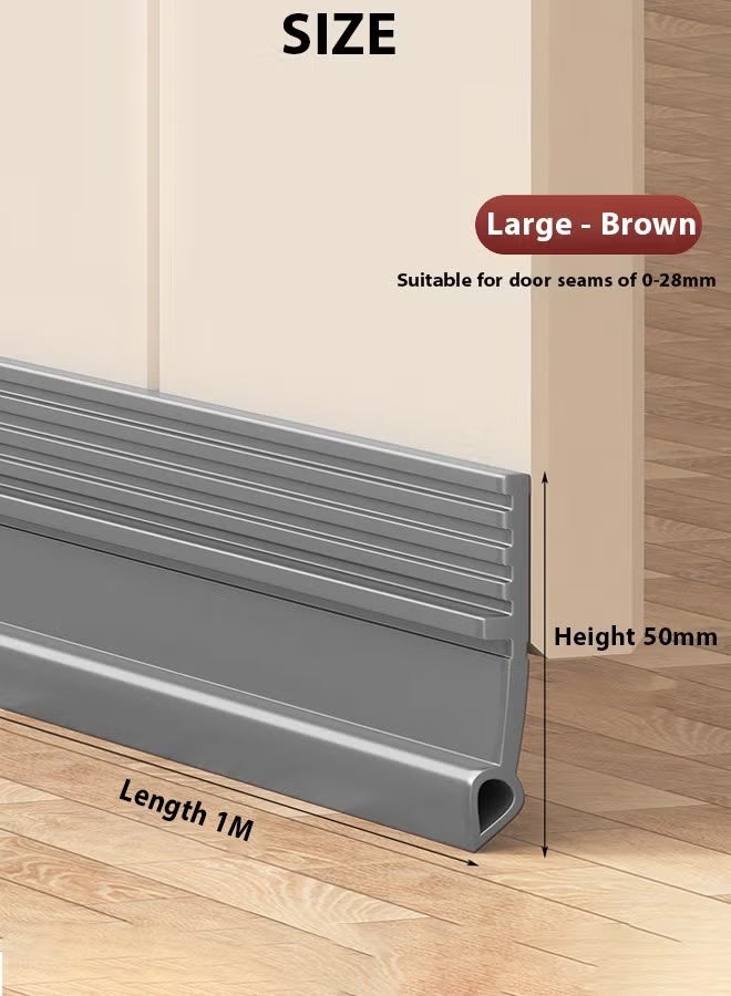 Door Draft Stopper Door Bottom Seal Strip 100cm Door Bottom Sealing Strip Windproof and Dustproof Door Gap Seal Sound Insulation Sticker Door Sweep for Exterior & Interior Doors (Grey) - Image 2